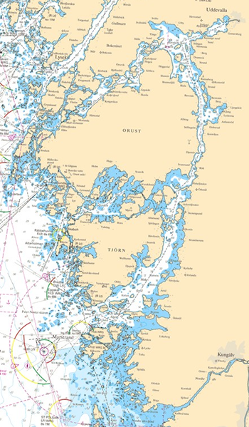 Karta över området för VTS Marstrand