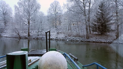 Träd som står i spontlinjen ska tas ned. Foto: Sjöfartsverket Träd som står i spontlinjen ska tas ned.