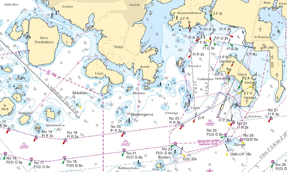 Sjöfartsverket har flera olika typer av sjökort för olika användare.