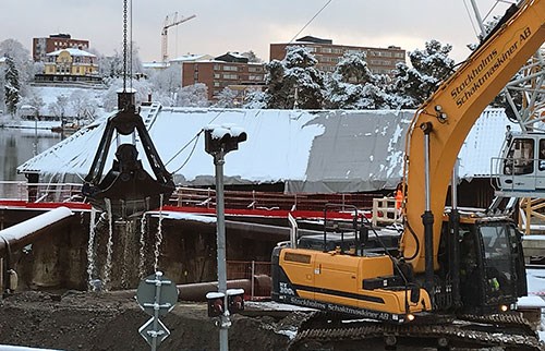 Schaktning pågår vid Lotsudden. Foto: Sjöfartsverket Schaktning pågår vid Lotsudden.