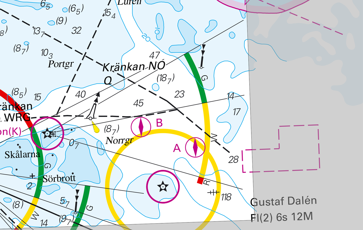 Bordningspunkter A & B i coastal