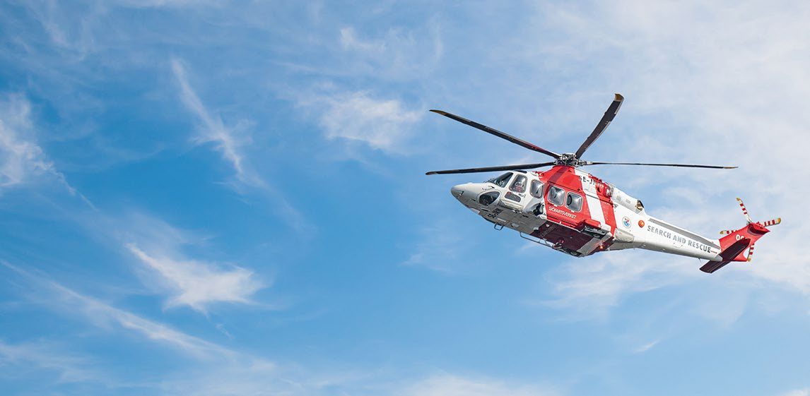 En av Sjöfartsverkets helikoptrar