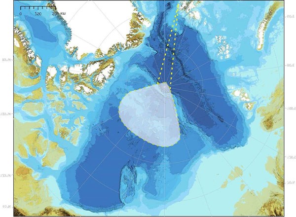Geografiskt område av intresse för Canada-Sweden Arctic Ocean 2025. Geografiskt område av intresse för Canada Sweden Arctic Ocean 2025