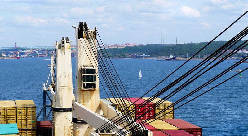 Bild på fartyg som anlöper Skandiaporten