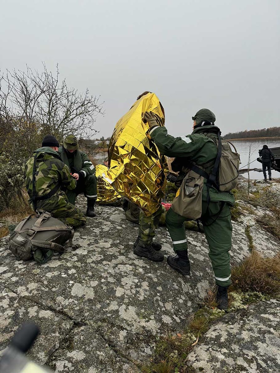 Bild från sjöräddningsövningen med försvaret