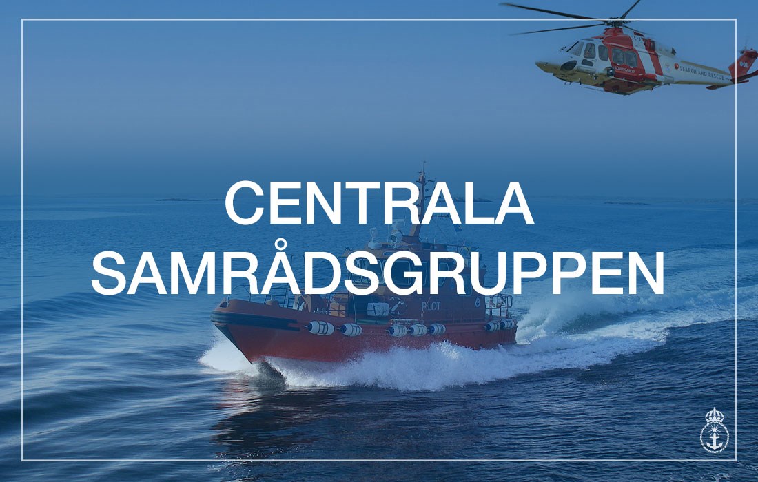 Bild på lotsbåt och räddningshelikopter. När man klickar på bilden skickas man till en informationssida om Centrala samrådsgruppen (CSSF)