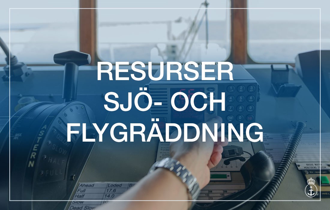 Bild på VHF-radio. Klickar man på bilden kommer man till sidan om resurser sjö- och flygräddning.