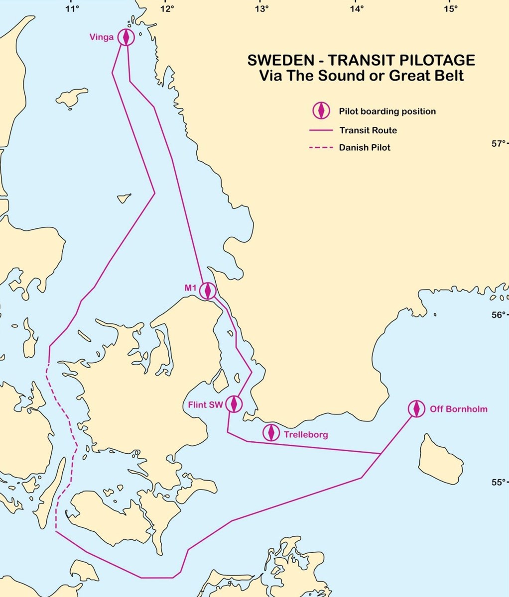 Karta över öppensjölotsning i Öresund