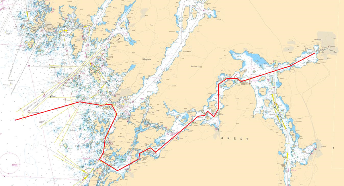 Routes to Uddevalla via Malö strömmar