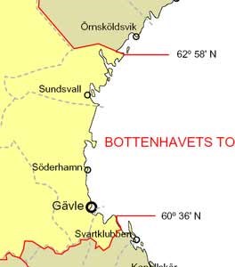 Karta över Gävles lotsområde.