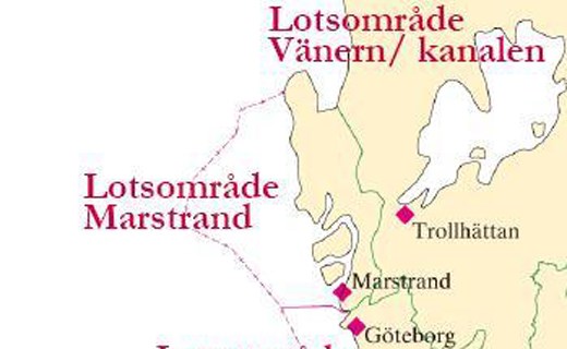 Karta över lotsområde Marstrand.