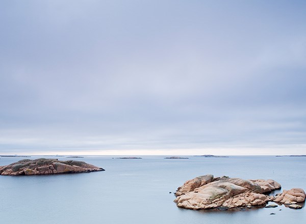 Flygbild från skärgården som visar exempel på övervattensten