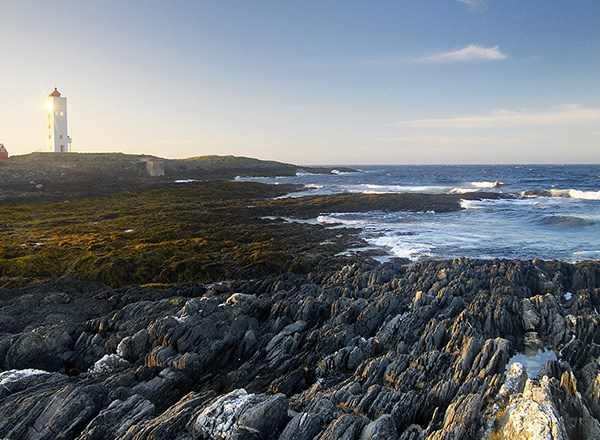 Flygbild som visar exempel på  diffus strandlinje