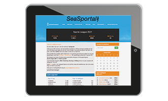 Ipad displaying SeaSportals website.